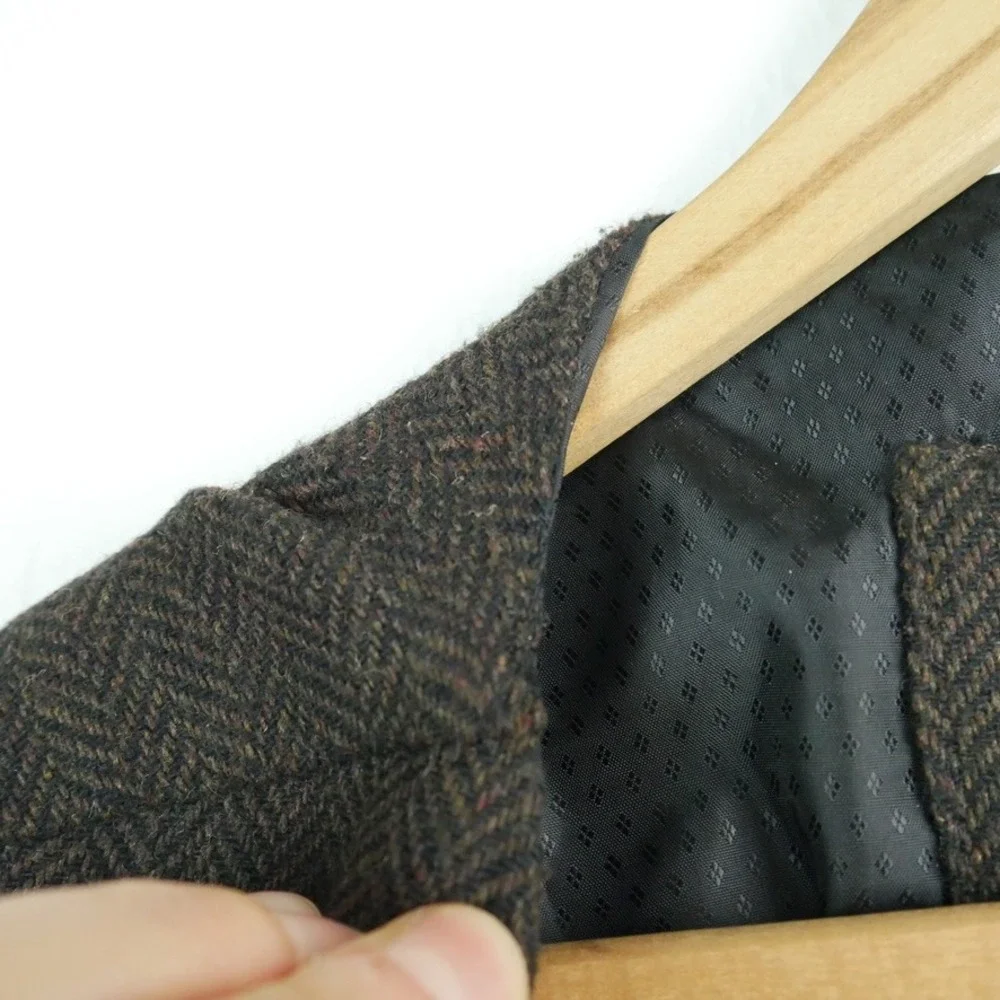 Celtic Ranchwear Mens Brown Herringbone Wool Blnd Vest 3XL Irish Waistcoat Tweed